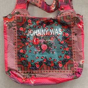 Gorgeous Johnny Was Reusable Foldable Multicolor Bag Nylon Tote - NEW.